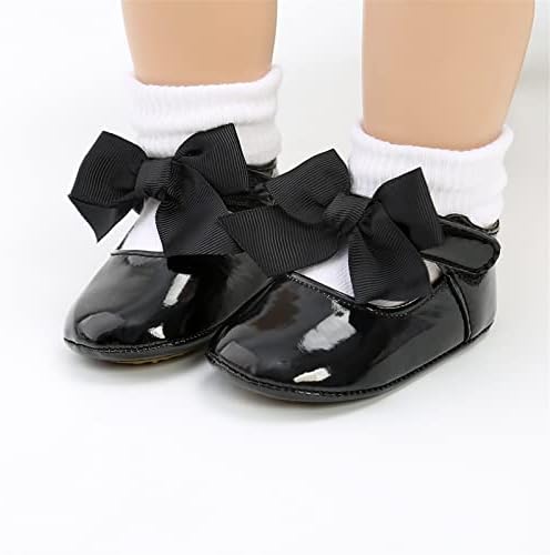 Baby Girls Mary Jane Flats Anti-Slip Rubber Sole Bow Toddler Princess Dress Shoes