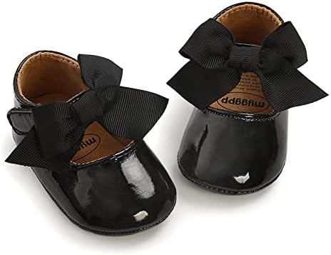 Baby Girls Mary Jane Flats Anti-Slip Rubber Sole Bow Toddler Princess Dress Shoes