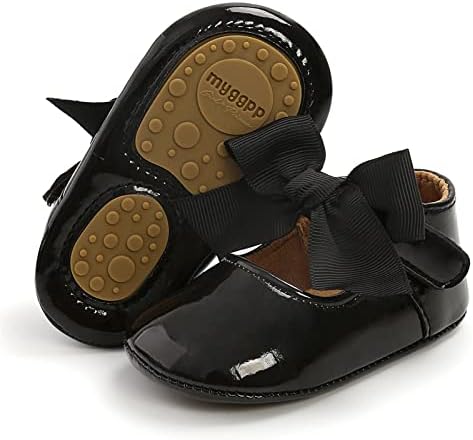 Baby Girls Mary Jane Flats Anti-Slip Rubber Sole Bow Toddler Princess Dress Shoes