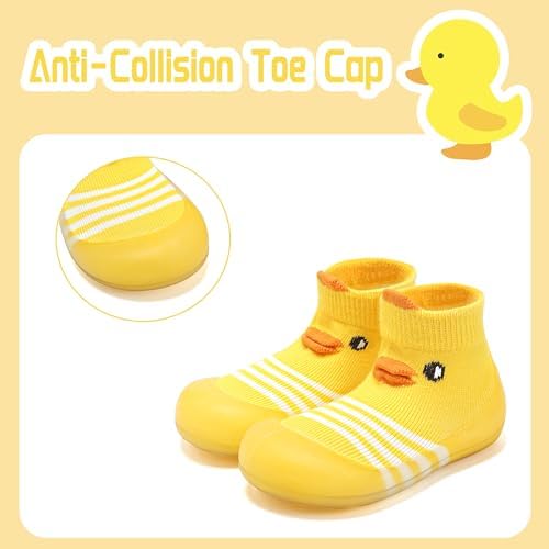 Baby Sock Shoes Boys Girls First Walking Shoes Non Slip Cartoon Soft Rubber Sole Baby Slipper Infant Toddler Sneakers