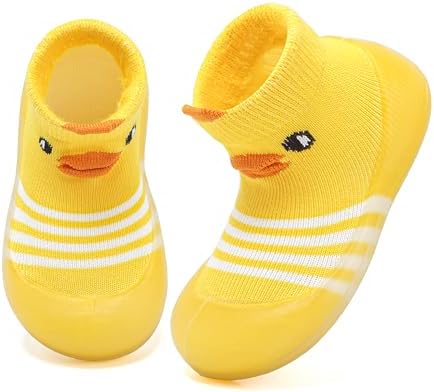Baby Sock Shoes Boys Girls First Walking Shoes Non Slip Cartoon Soft Rubber Sole Baby Slipper Infant Toddler Sneakers