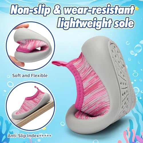 BACSAC Baby Boys And Girls Barefoot Water Shoes With Quick-Dry Upper Wide Toe Box Non-Slip Design For Toddler Kids For Beach Swimming Pool Walking Running