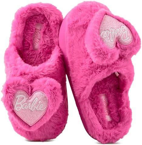 Barbie Kids Slippers Fuzzy Girls House Slippers For Kids Cozy Soft Plush Indoor And Outdoor