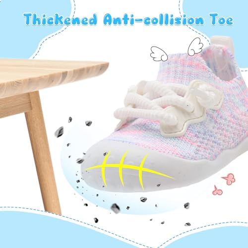 BARERUN Baby Shoes Baby First Walking Shoes Infant Sneakers Wide Toe Box Slip On Shoes Soft Sole Baby Boys Girls Crib Shoes Toddler Breathable Lightweight House Sock Shoes