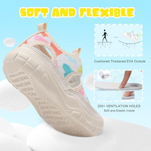 BARERUN Kids Water Shoes Boys Girls Barefoot Aqua Socks For Swim Surf Pool Beach Sport Lightweight Breathable Sandal Athletic Slip-On Sneaker For Toddler Outdoor Indoor
