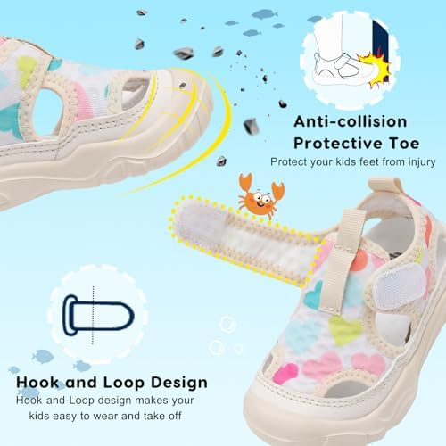 BARERUN Kids Water Shoes Boys Girls Barefoot Aqua Socks For Swim Surf Pool Beach Sport Lightweight Breathable Sandal Athletic Slip-On Sneaker For Toddler Outdoor Indoor