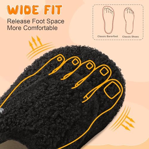 BARERUN Toddler Slippers Boys Girls House Shoes Warm Kids Slippers With Non-Slip Rubber Sole Fuzzy Cozy Walking Shoes Indoor/Outdoor