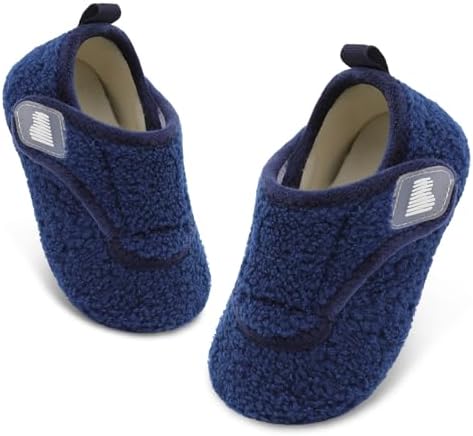 BARERUN Toddler Slippers Boys Girls House Shoes Warm Kids Slippers With Non-Slip Rubber Sole Fuzzy Cozy Walking Shoes Indoor/Outdoor