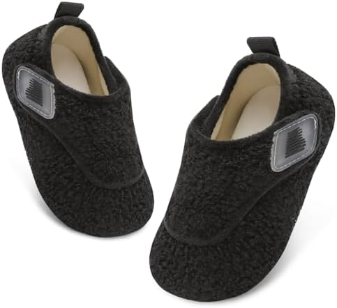 BARERUN Toddler Slippers Boys Girls House Shoes Warm Kids Slippers With Non-Slip Rubber Sole Fuzzy Cozy Walking Shoes Indoor/Outdoor