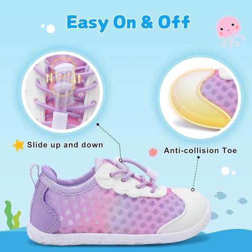 BARERUN Toddler Water Shoes Barefoot Kids Water Shoes Boys Girls Aqua Socks Quick-Dry Breathable Toddler Sandals Slip On Indoor Outdoor Walking Shoes For Beach Swim Pool