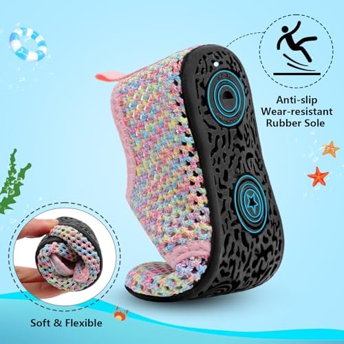 BARERUN Toddler Water Shoes Boys Girls Quick Dry Barefoot Aqua Shoes For Swim Pool Beach Non Slip Breathable Sandals Lightweight Summer House Slippers