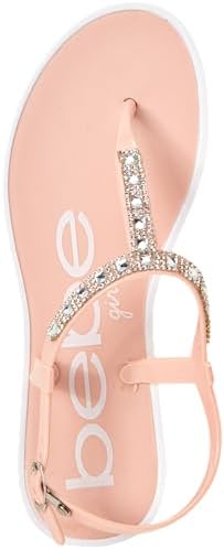 Bebe Girls Sandals - 1 Pack Or 2 Pack Open Toe Summer Dress Flat Thong Girls T Strap Sandals With Ankle Strap For Little Kids