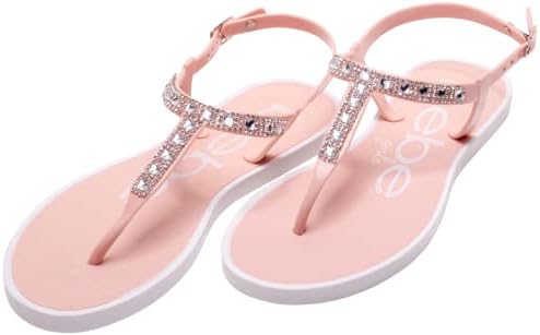 bebe Girls Sandals - 1 Pack or 2 Pack Open Toe Summer Dress Flat Thong Girls T Strap Sandals with Ankle Strap for Little Kids