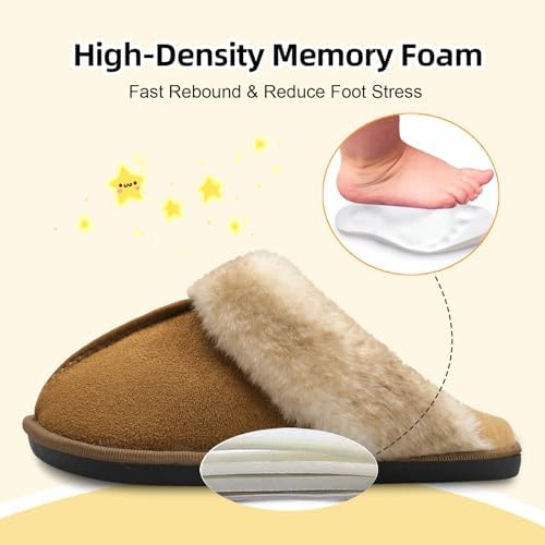 Besroad Kids Slippers Girls Boys Fuzzy House Slippers Warm Memory Foam House Shoes Soft Plush Bedroom Slippers Slides Indoor Outdoor