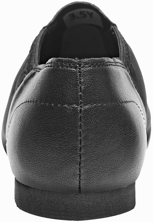 Black Slip-on Jazz Shoes Elastic Leather Sole Dance For Men Womens