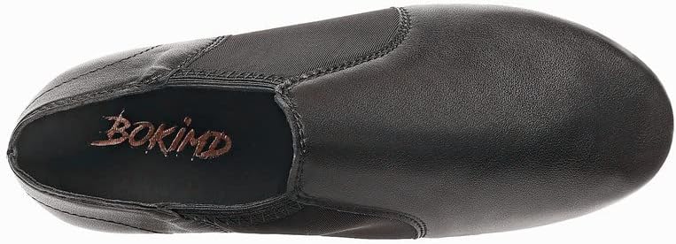 Black Slip-on Jazz Shoes Elastic Leather Sole Dance For Men Womens