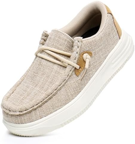 Blikcon Boys Girls Slip-On Casual Boat Shoes Light-Weight Lace Up Loafers(Toddler/Little Kid/Big Kid)