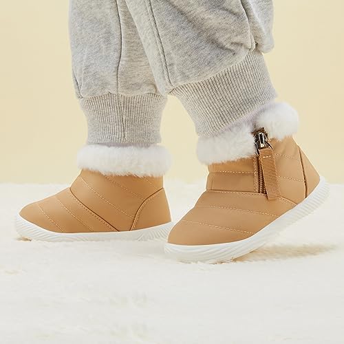 BMCiTYBM Baby Boy Girl Snow Boots Waterproof Winter Warm Booties Nonslip Lightweight Outdoor Shoes For First Walkers 6 9 12 18 24 Months(Infant/Toddler)