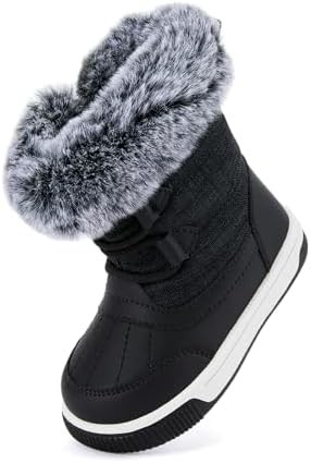 BMCiTYBM Toddler Boy Girl Snow Boots Waterproof Winter Warm Shoes Baby High Top Nonslip Lightweight Outdoor Sneakers For Cold Weather (Infant/Toddler)