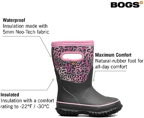 BOGS Grasp Kids Waterproof Insulated All Weather Rain Boots Mud Boots I For Snow Rain Winter Mud And Cold Weather For Toddlers Girls Boys Unisex