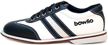 Bowlio Torino Unisex Leather Bowling Shoes - Black/White