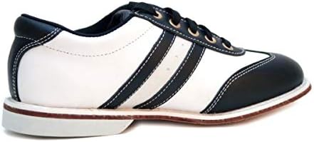 Bowlio Torino Unisex Leather Bowling Shoes - Black/White
