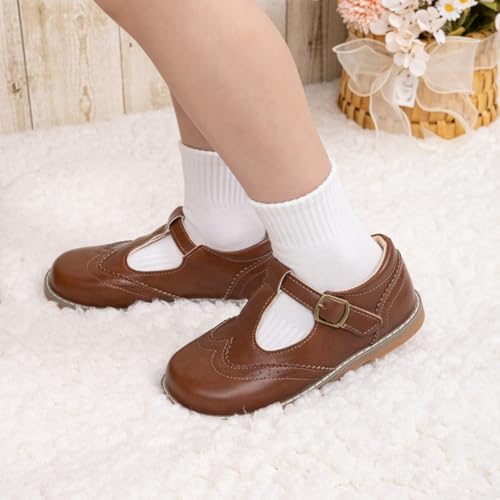 Boy's Girl's Classic T-Strap Dress Shoes Wedding Party Church School Uniform Oxford For Toddler/Little Kid
