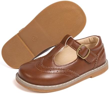 Boy's Girl's Classic T-Strap Dress Shoes Wedding Party Church School Uniform Oxford For Toddler/Little Kid