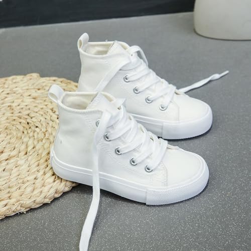 Boys & Girls High Top Lace-up Kids' Espadrcanvas Shoes Back-to-School Season Little White Shoes Teen Classic Kids' Sneakers Tennis Shoes Baby Skate Shoes