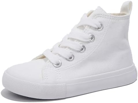 Boys & Girls High Top lace-up Kids' Espadrcanvas Shoes Back-to-School Season Little White Shoes Teen Classic Kids' Sneakers Tennis Shoes Baby Skate Shoes
