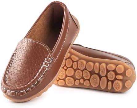 Boys Girls Loafers Dress Flats Slip-On Oxford Casual Moccasins School Walking Boat Shoes(Toddler/Little Kid/Big Kid)