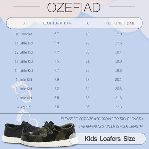 Boys Girls Loafers Slip-On Boat Shoes Kids Lightweight & Comfortable Lace-Up Casual Walking Shoes(Toddler/Little Kids/Big Kids)