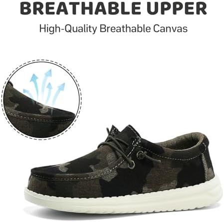 Boys Girls Loafers Slip-On Boat Shoes Kids Lightweight & Comfortable Lace-Up Casual Walking Shoes(Toddler/Little Kids/Big Kids)