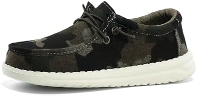 Boys Girls Loafers Slip-On Boat Shoes Kids Lightweight & Comfortable Lace-Up Casual Walking Shoes(Toddler/Little Kids/Big Kids)