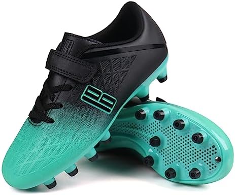 Brooman Kids Firm Ground Soccer Cleats Boys Girls Athletic Outdoor Football Shoes