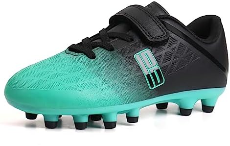 brooman Kids Firm Ground Soccer Cleats Boys Girls Athletic Outdoor Football Shoes