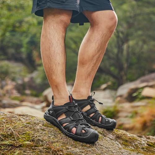 CAMEL CROWN Men's Waterproof Hiking Sandals Closed Toe Water Sandals Athletic Sport Sandals Summer Sandals Beach Sandals For Outdoor