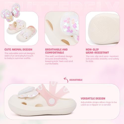 Casazoe Toddler Kids Boys Girls EVA Garden Clogs Summer Outdoor Slip On Shoes Cute Animal Water Sandals Children Lightweight Slipper Beach Pool Play Shoes (Baby/Toddler Kids)