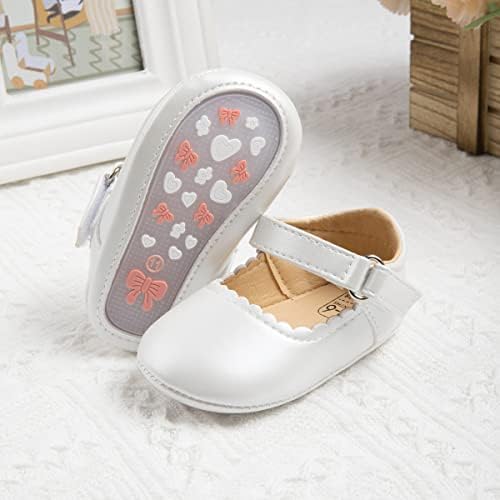 CENCIRILY Infant Baby Girls Mary Jane Flats Non Slip Soft Sole Prewalker Princess Wedding Dress Shoes