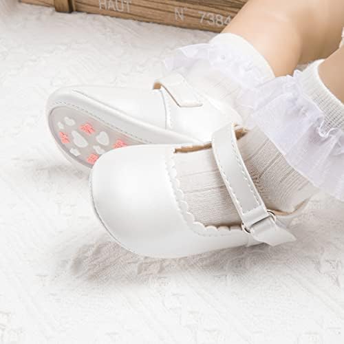CENCIRILY Infant Baby Girls Mary Jane Flats Non Slip Soft Sole Prewalker Princess Wedding Dress Shoes