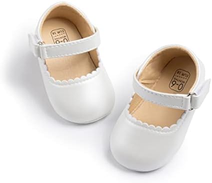 CENCIRILY Infant Baby Girls Mary Jane Flats Non Slip Soft Sole Prewalker Princess Wedding Dress Shoes
