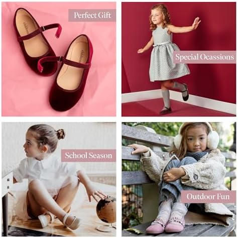 Childrenchic Mary Jane Shoes For Girls – Classic & Comfortable Dress Shoes For Toddlers & Kids – Perfect Flats For School Play And Special Occasions (Velvet)