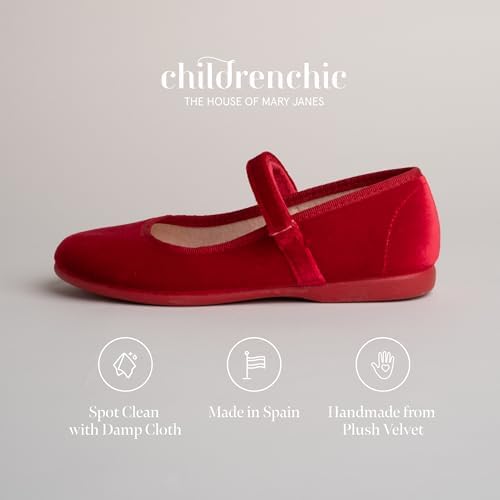 Childrenchic Mary Jane Shoes For Girls – Classic & Comfortable Dress Shoes For Toddlers & Kids – Perfect Flats For School Play And Special Occasions (Velvet)