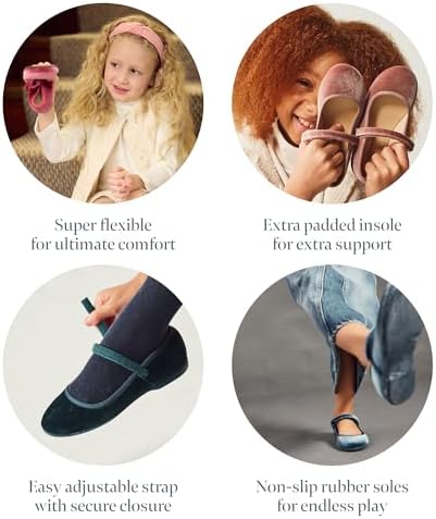 Childrenchic Mary Jane Shoes For Girls – Classic & Comfortable Dress Shoes For Toddlers & Kids – Perfect Flats For School Play And Special Occasions (Velvet)