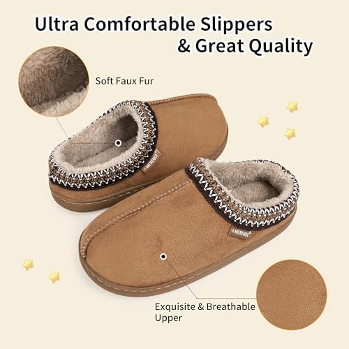CIOR Boys Girls Slippers House Fuzzy Shoes Soft Slip-on Slippers Slides Indoor Outdoor