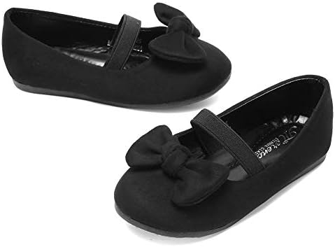 CIOR Toddler Girls Ballet Flats Shoes Ballerina Bowknot Jane Mary Princess Dress Shoes For Wedding Party School