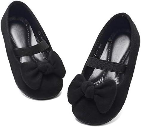 CIOR Toddler Girls Ballet Flats Shoes Ballerina Bowknot Jane Mary Princess Dress Shoes For Wedding Party School