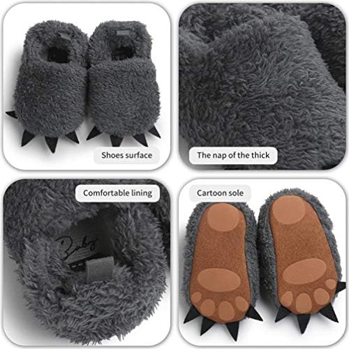CoKate Baby Boys Girls Soft Plush Slippers Animal Boots Toddler Infant Crib Shoes Winter House Shoes