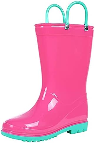 Colorxy Kids Rain Boots for Boys Girls Waterproof Toddler Rain Boots with Easy-On Handles