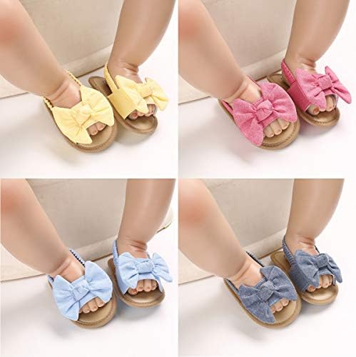 COSANKIM Infant Baby Girls Summer Sandals With Flower Soft Sole Newborn Toddler First Walker Crib Dress Shoes